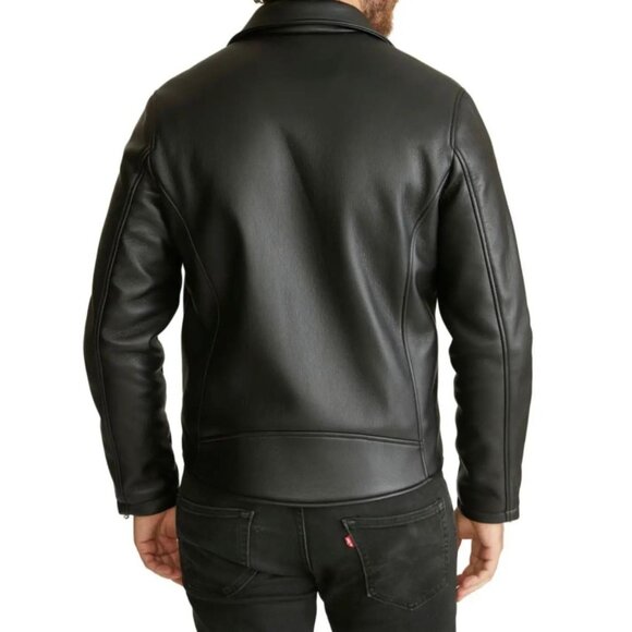 Robert Graham Men's Black Vegan Leather Moto Jacket - New with Tags, Size Medium - Picture 2 of 3